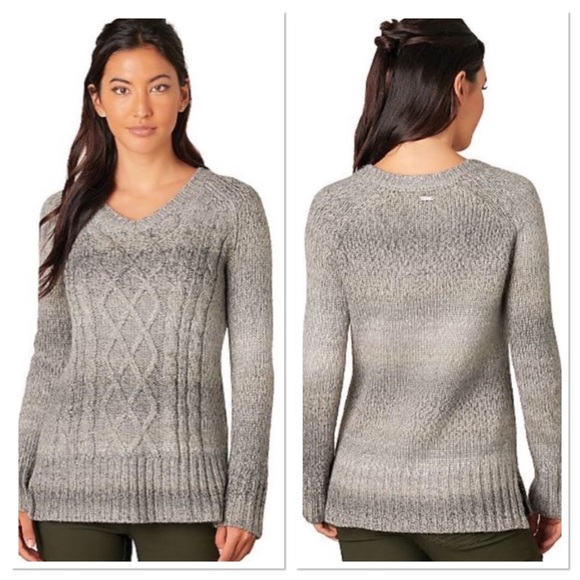 Prana Sweaters - Prana cozy soft grey Liesel cable knit sweater